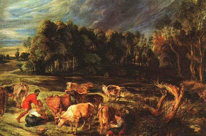 RUBENS, Pieter Pauwel Landscape with Cows France oil painting art